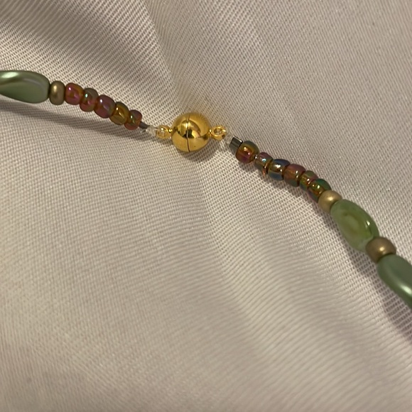 Handmade Jewelry Beaded Boho Glam Choker Necklace w Upcycled & New Beads - Picture 5 of 8